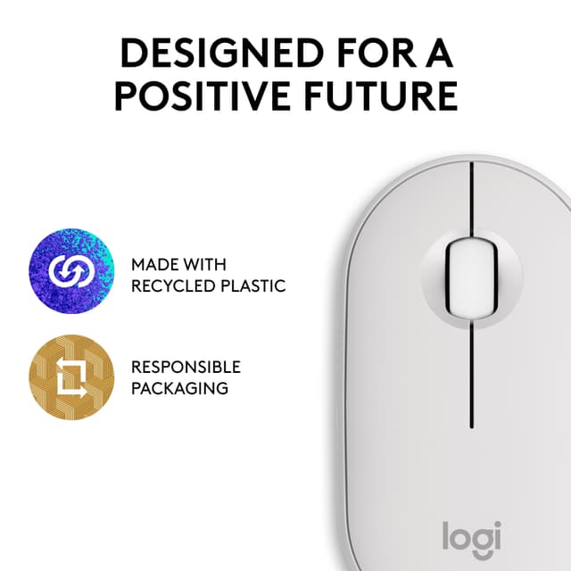 Logitech Pebble Mouse 2 M350s wireless mouse (Off-White)