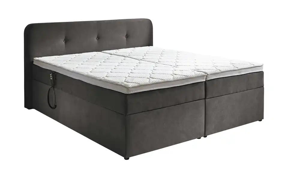 Boxbett elektrisch mit Stauraum Grau 180 cm
