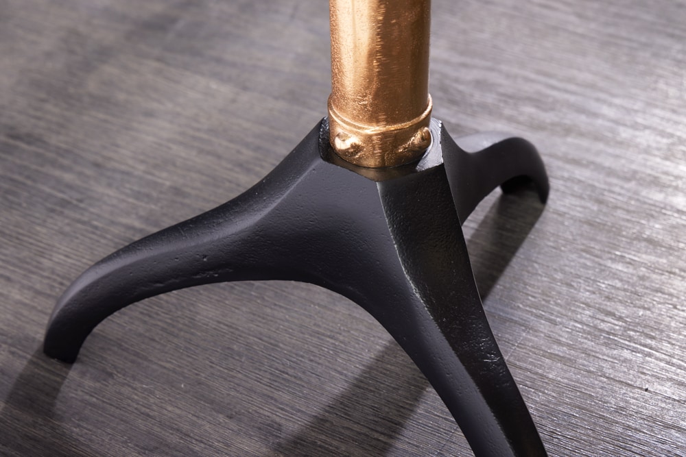 riess-ambiente Beistelltisch OCEAN - Handgefertigter Beistelltisch 75cm gold schwarz Glasplatte Metall maritim rund