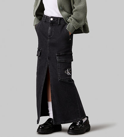 Calvin Klein Nederdel - Maxi Denim - Charcoal Grey