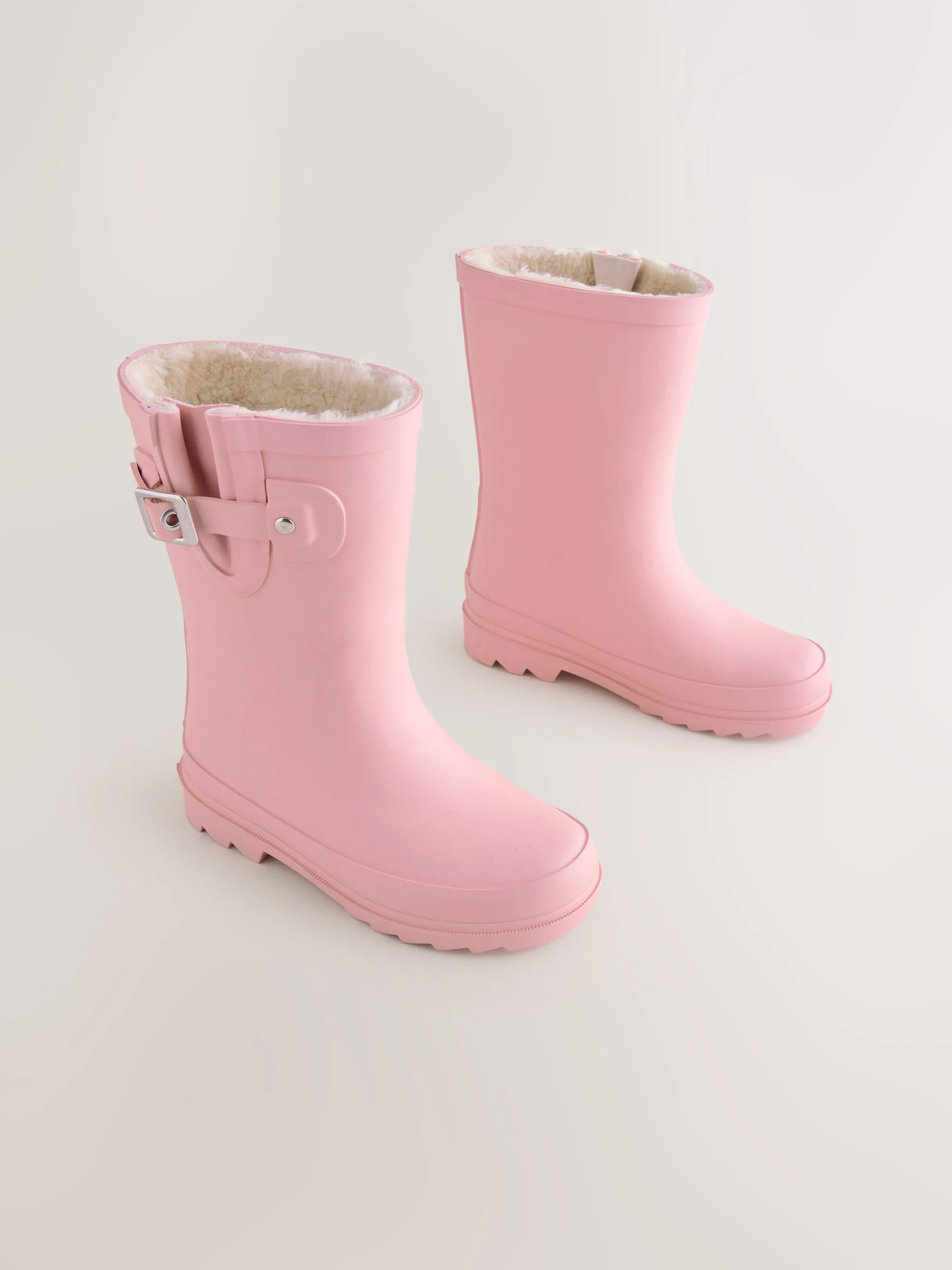 Roze - Warmgevoerde regenlaarzen met gesp
