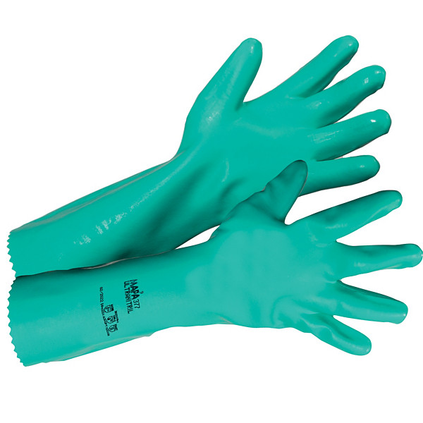 Gants protection chimique nitrile Mapa Ultril 377 taille 8, la paire