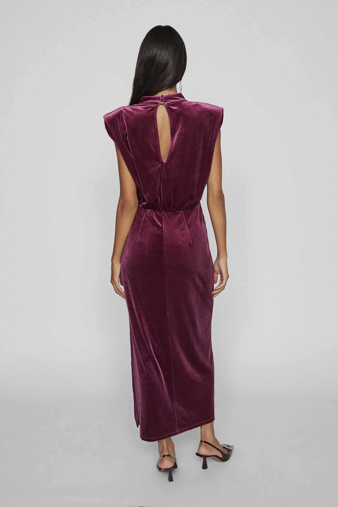 Vestido midi de veludo