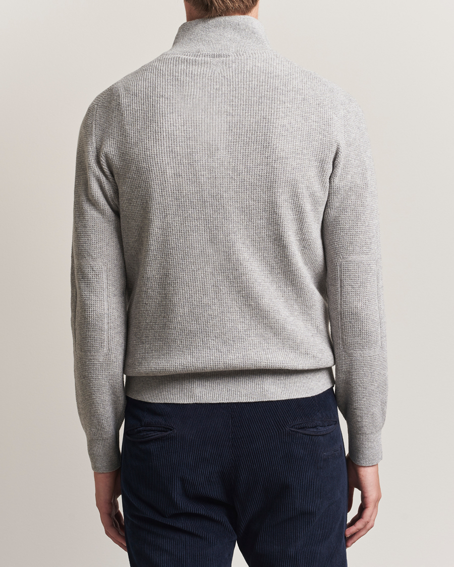 Canali Wool/Cashmere Half Zip Light Grey