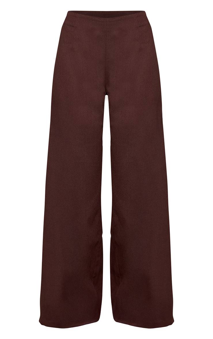 Chocolat Pantalon Tailleur En Lin Ensemble Coordonné