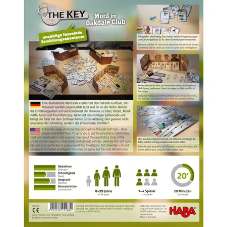 HABA 305610 The Key Mord im Oakdale Club