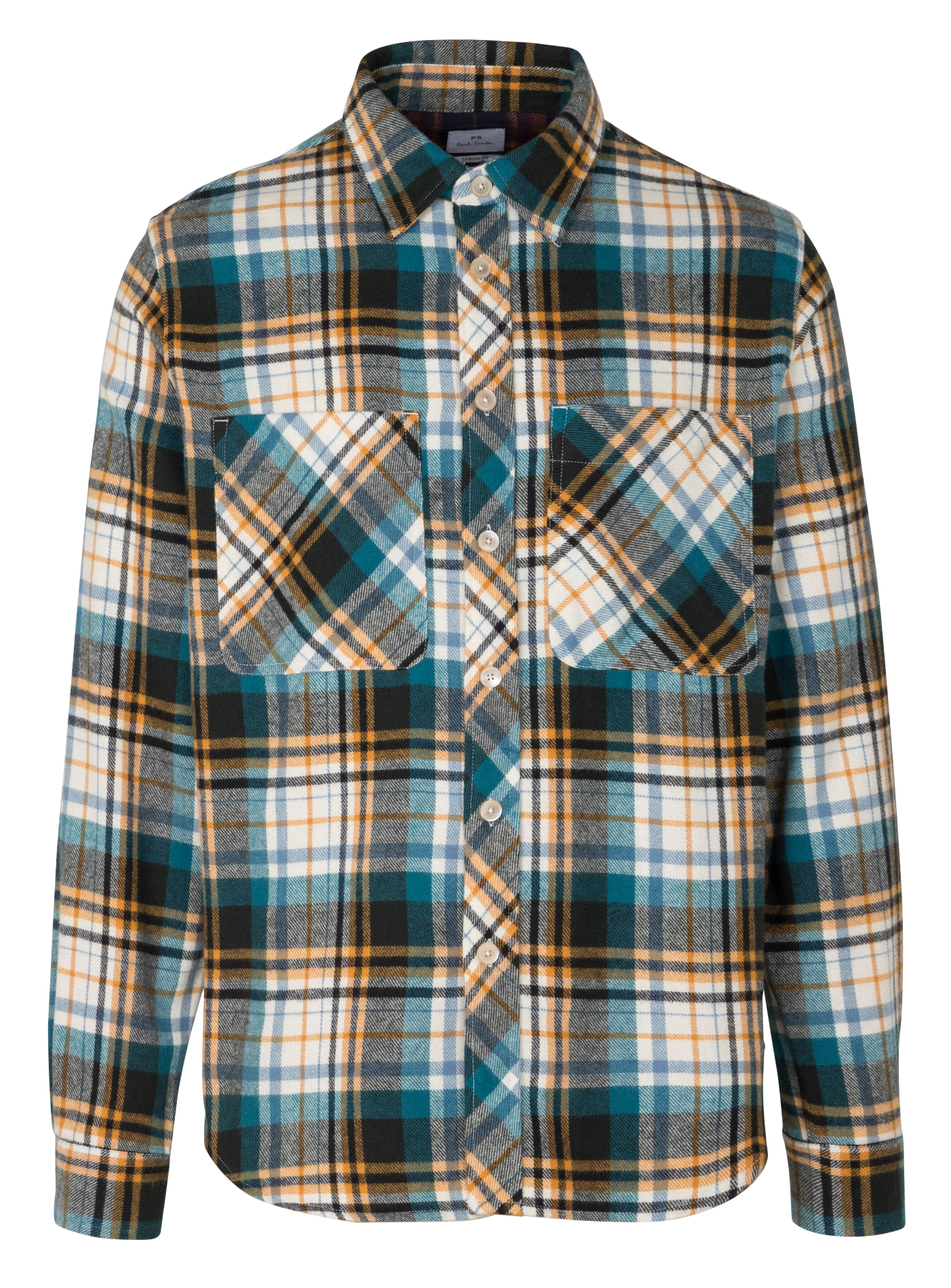 Chemise épaisse col classique en coton à carreaux | Vert