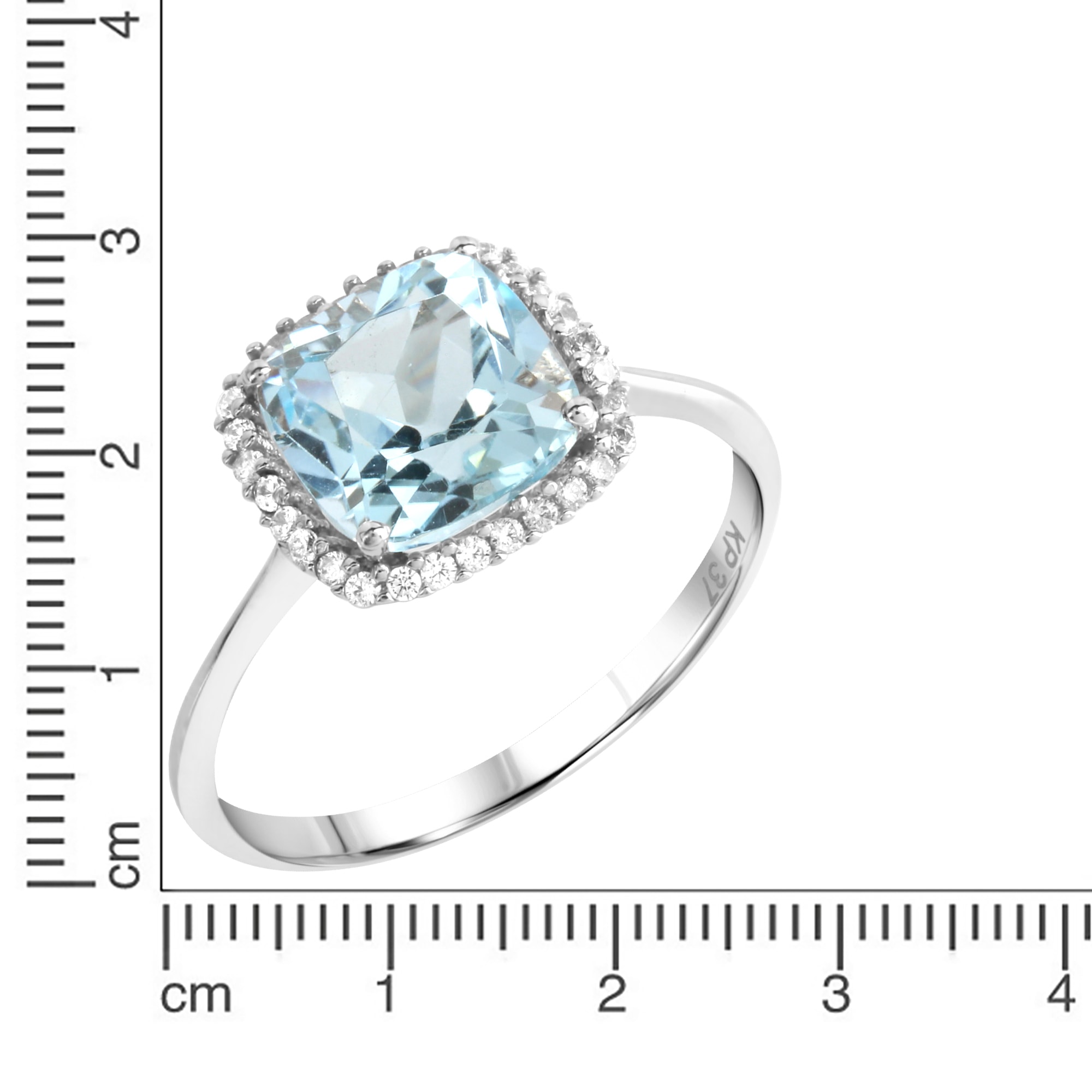 Fascination by Ellen K. Ring 375 Weißgold mit Blautopas (beh.) und Zirkonia weiß