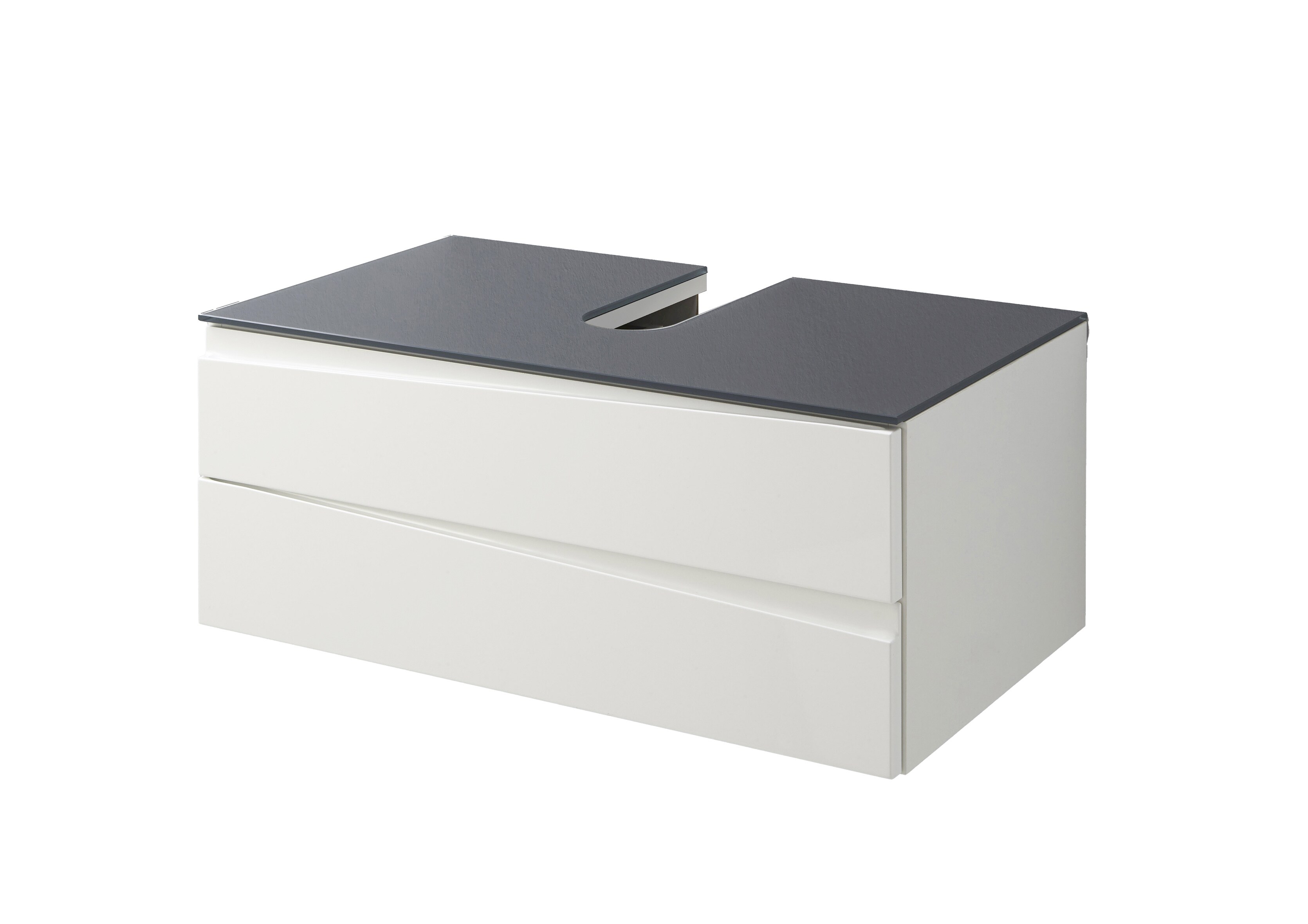 byLIVING Waschtisch SHAPE, Breite 80 cm, grau/weiß, moderne Griffleiste