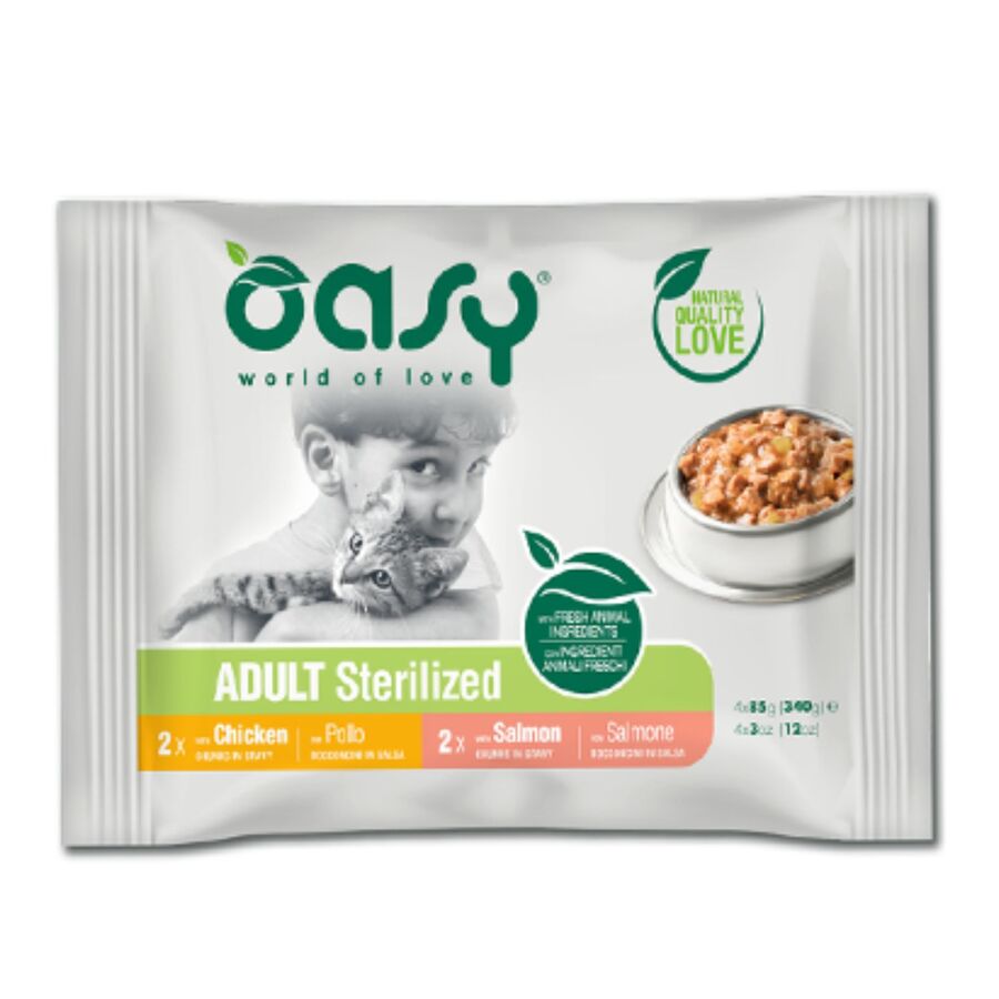MOLHO OASY CAT EM PEDAÇOS, PACOTE MULTIPACK ÉSTER, 4 x 85 g