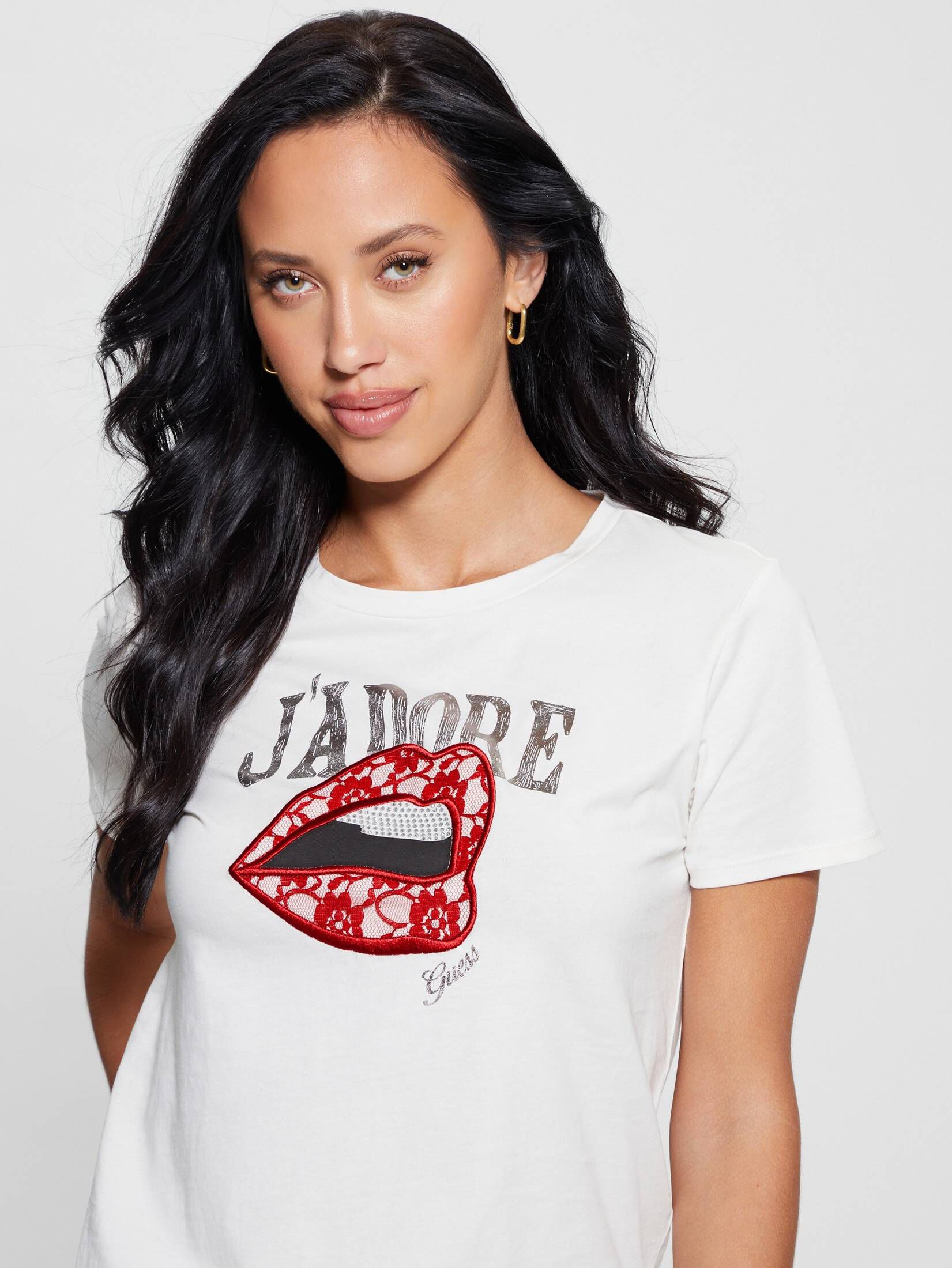 Guess| Damen T-Shirt J'ADORE EASY TEE