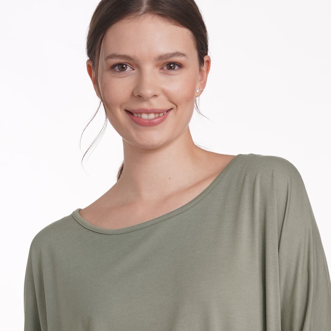 Gina Sports Damen Yoga-Shirt mit 3/4-Arm oliv
