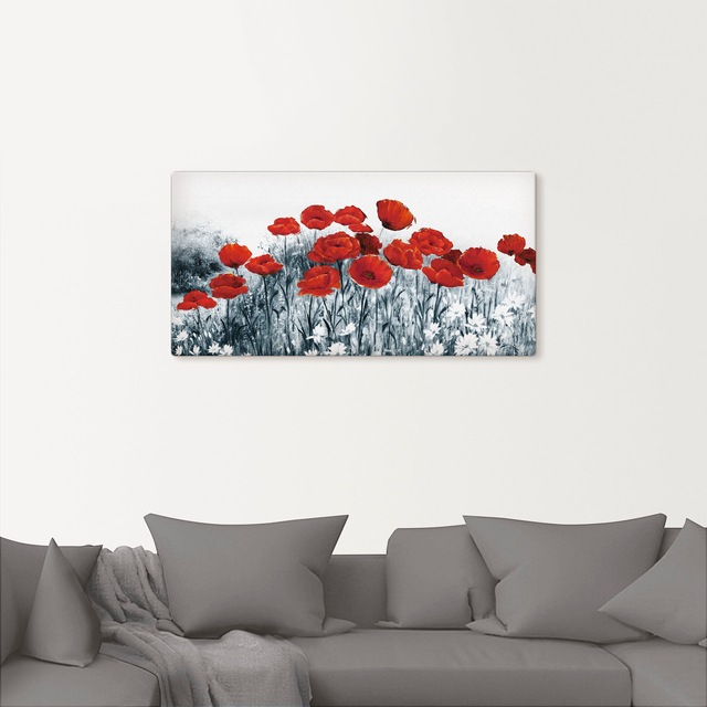 Artland Leinwandbild »Roter Mohn im Feld« Blumen 1 Stk. tlg. als Leinwandbild in verschied. Grössen