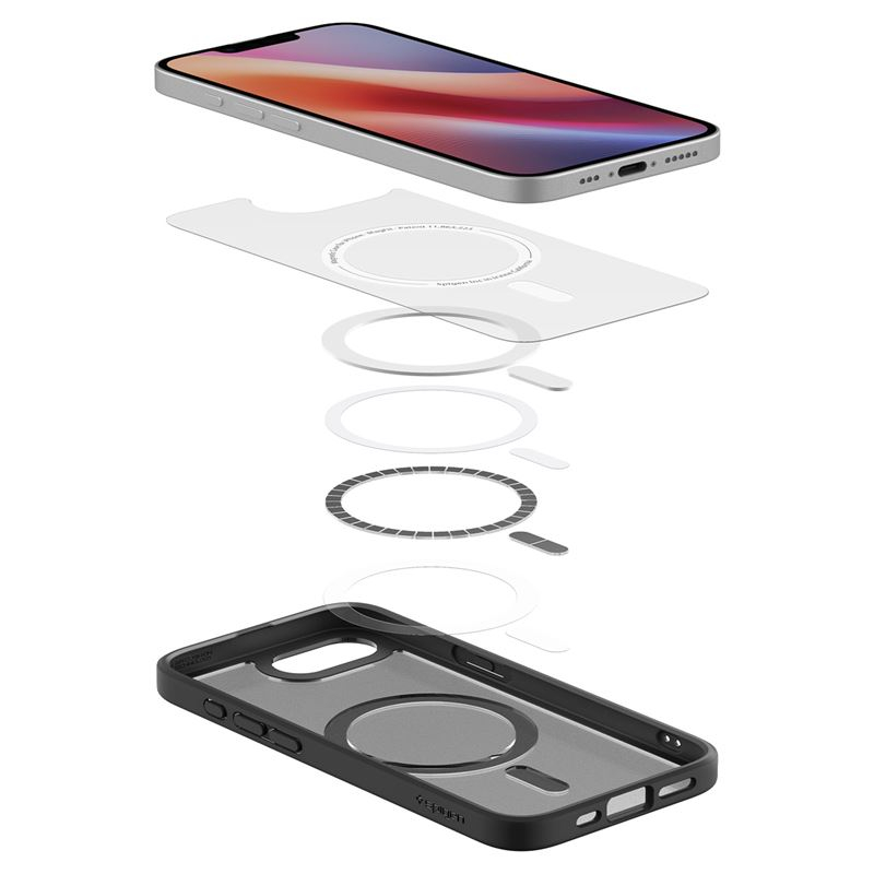 iPhone 16e Ultra Hybrid MagSafe Hülle TPU Bumper Acryl Rückseite Air Cushion Fallschutz (ACS09144) - Frost Black