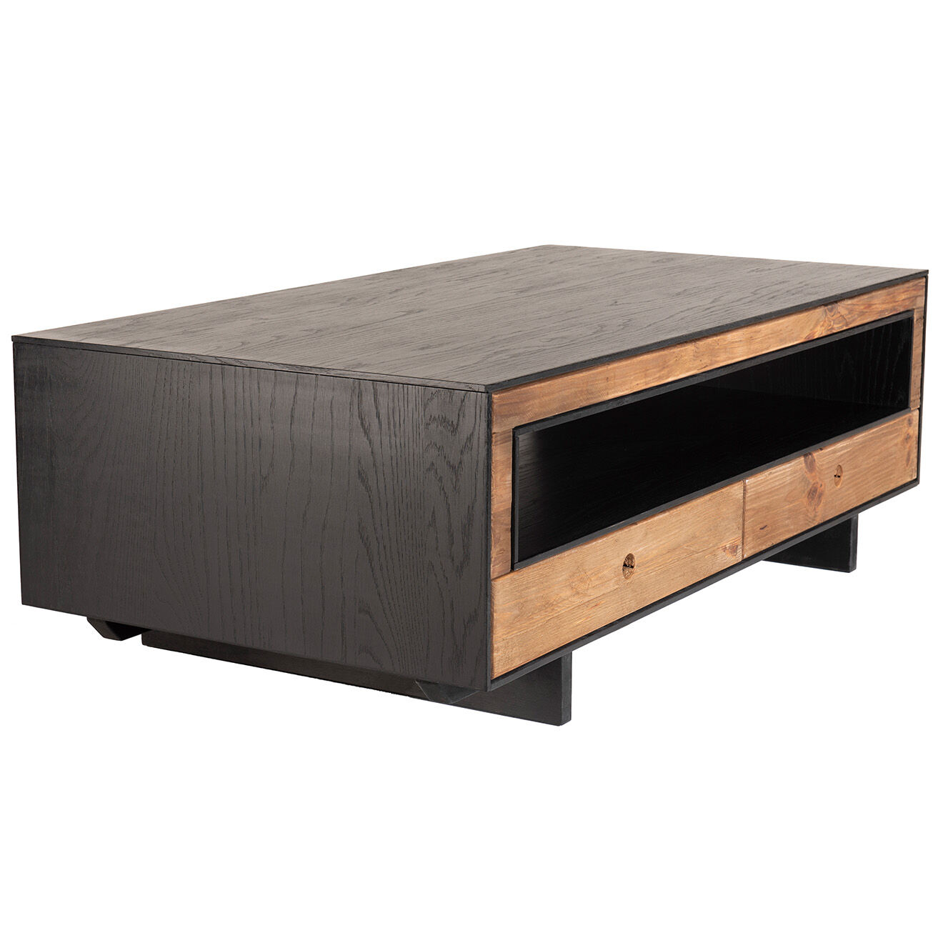 Macabane Table basse 4 tiroirs Andrea Bois naturel  - 135x70x45cm