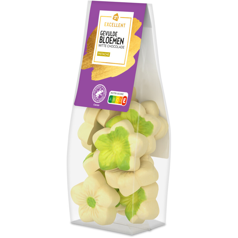AH Excellent Gevulde bloemen witte chocolade pistache