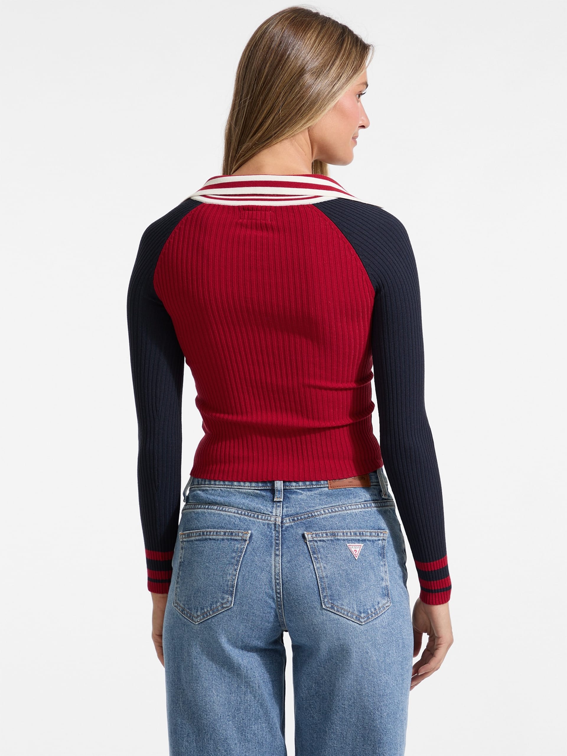 Blusa de malha raglan com decote em V
