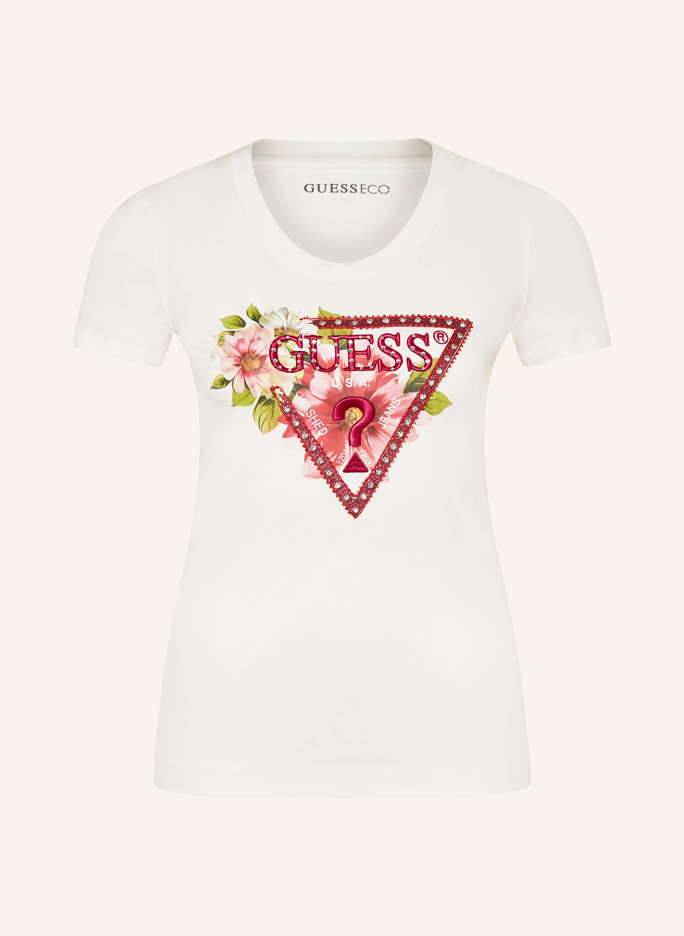 GUESS T-Shirt mit Schmucksteinen
