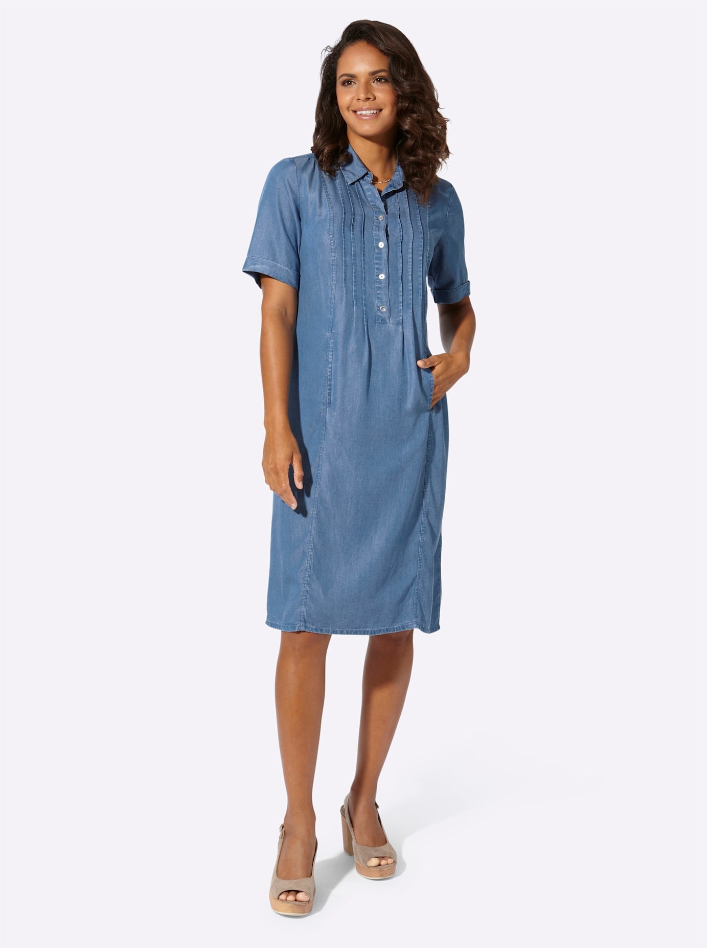 Casual Looks Jeanskleid »Jeans-Kleid« Nahttasche