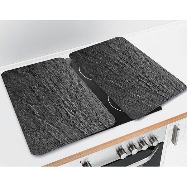 Set 2 couvre-plaques protection en verre motifs Ardoise Wenko by Maxim