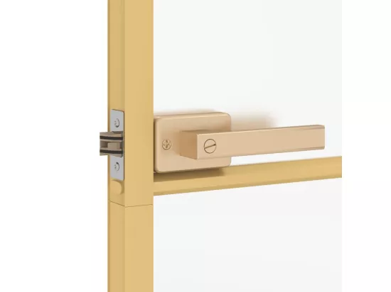 Porte intérieure mince doré 93x201,5 cm verre trempé aluminium