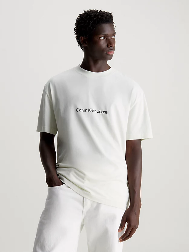 Camiseta de corte folgado com logotipo nas costas