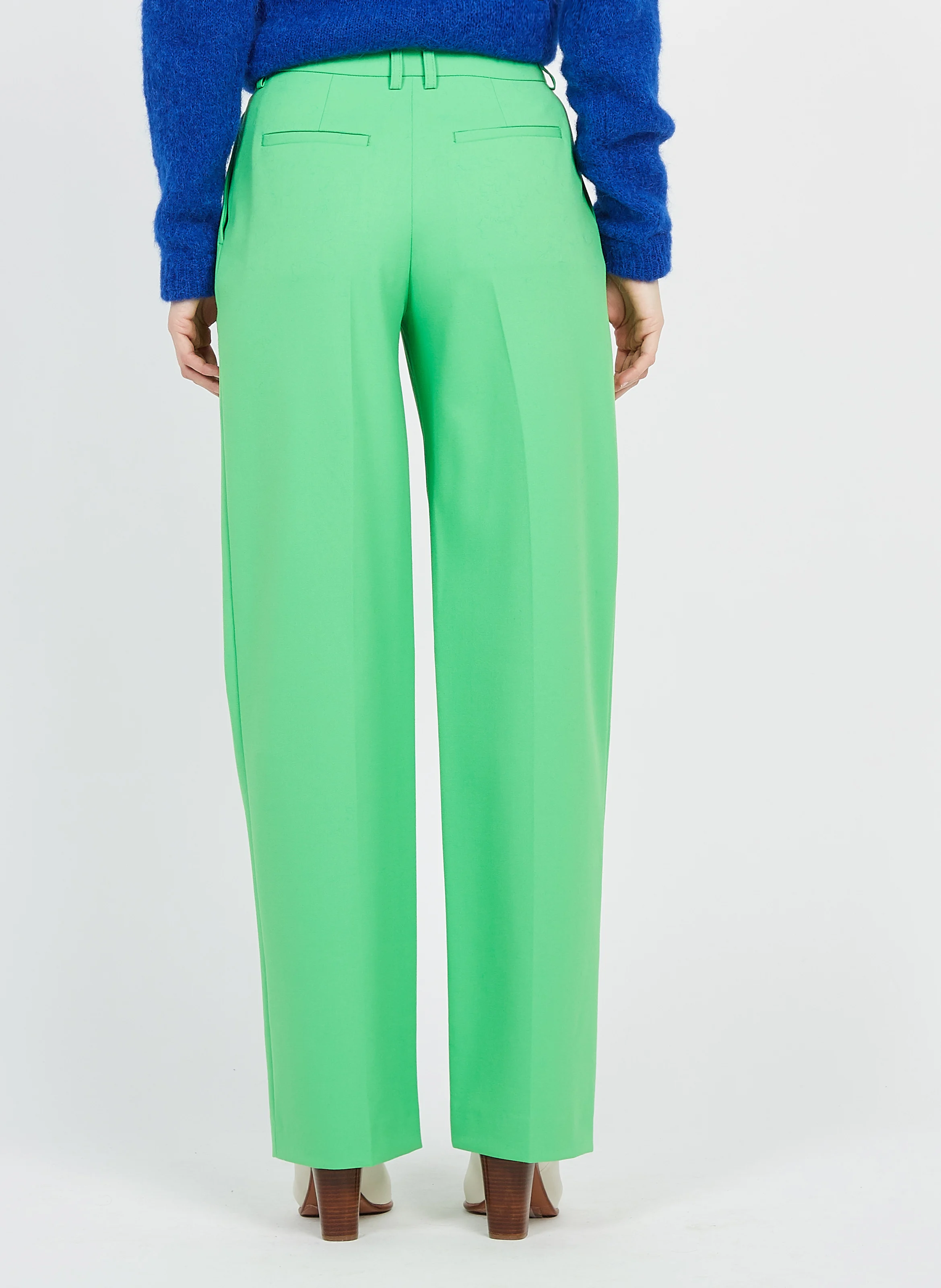 PAOLA - Pantalon droit à pinces | Vert