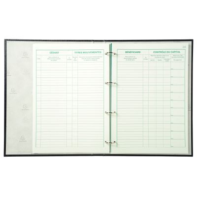 Exacompta - Reliure registre Mouvement de titres - 32 x 24 cm - 4 anneaux avec recharge de 100 feuillets