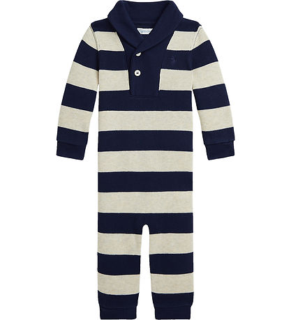 Polo Ralph Lauren Strampler - Strick - Navy/Beige gestreift