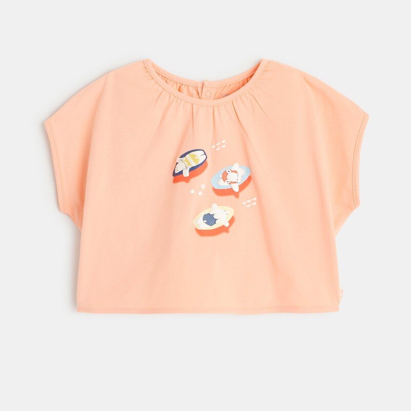 T-shirt ample à motif mer rose bébé fille Rose