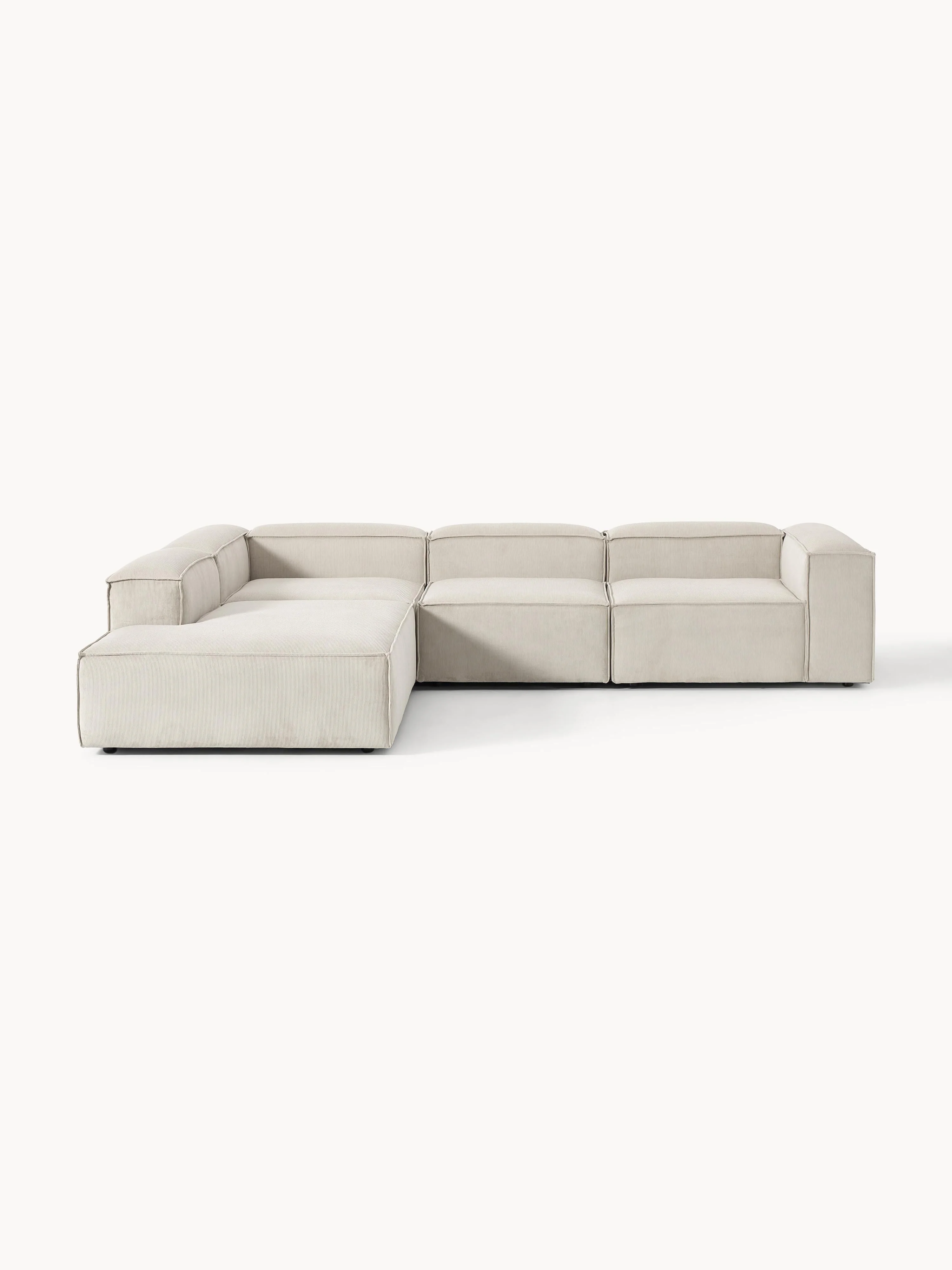 XL modulaire hoekbank van ribfluweel Lennon (4-zits)