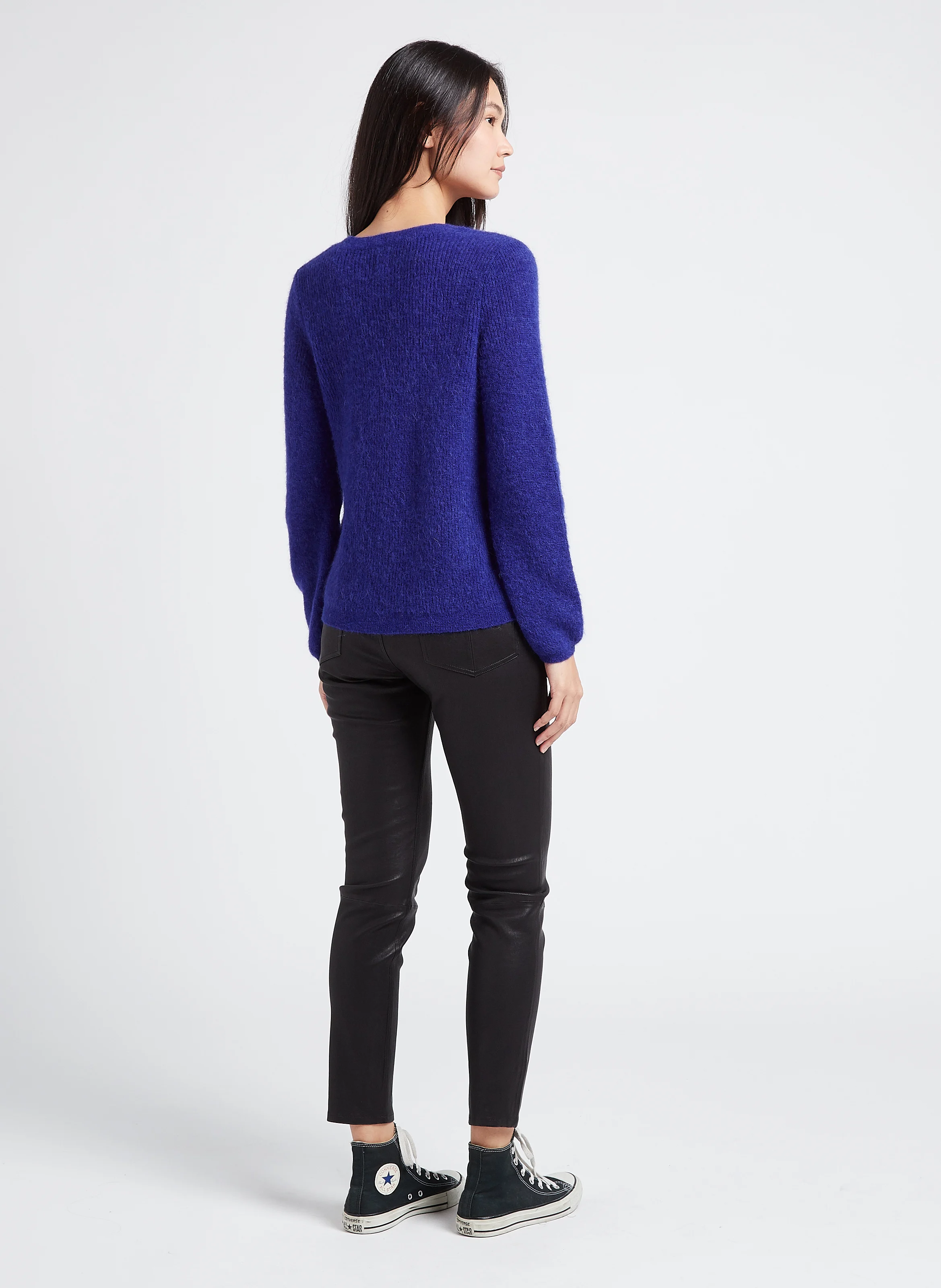 DENVER - Pantalon slim en cuir | Noir