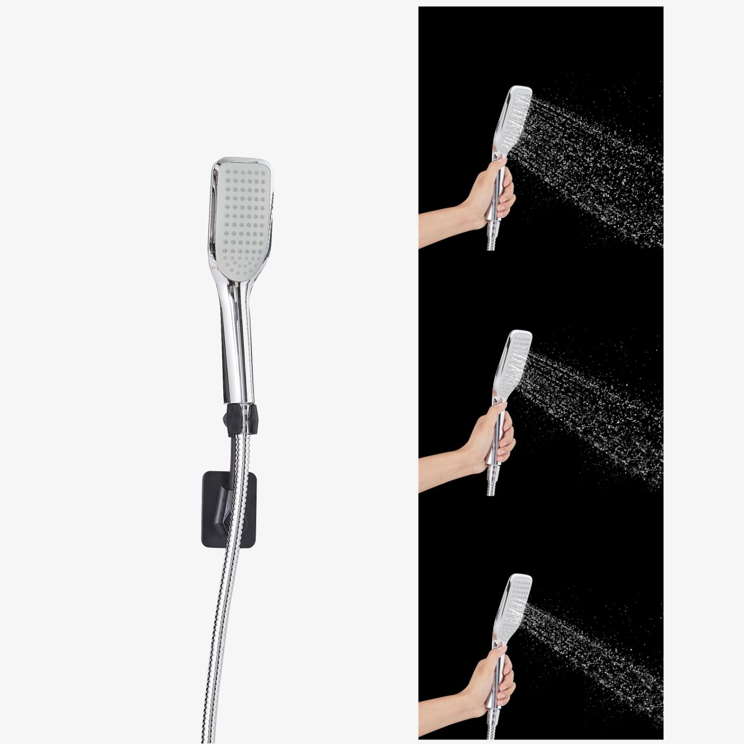 Solardusche 60L mit Handbrause und Themometer schwarz/silber
