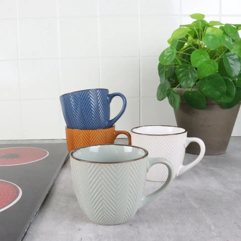 OTIX Koffiekopjes met Oor Koffietassen Set van 4 Verschillende kleuren