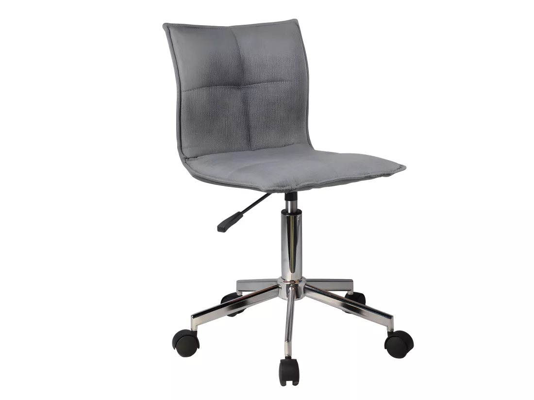 Chaise de bureau en tissu gris anthracite matelassé roulettes - AGENCY