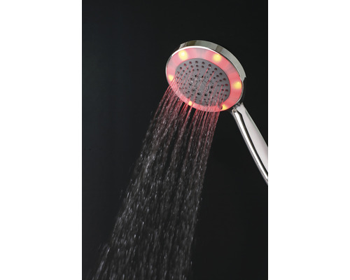 Basano Marsala handdouche Ø 13 cm met LED-verlichting, 3-voudig verstelbaar, chroom
