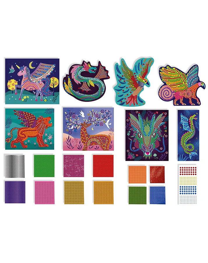 Mosaikkarten PHANTASIE-KREATUREN 8er-Set