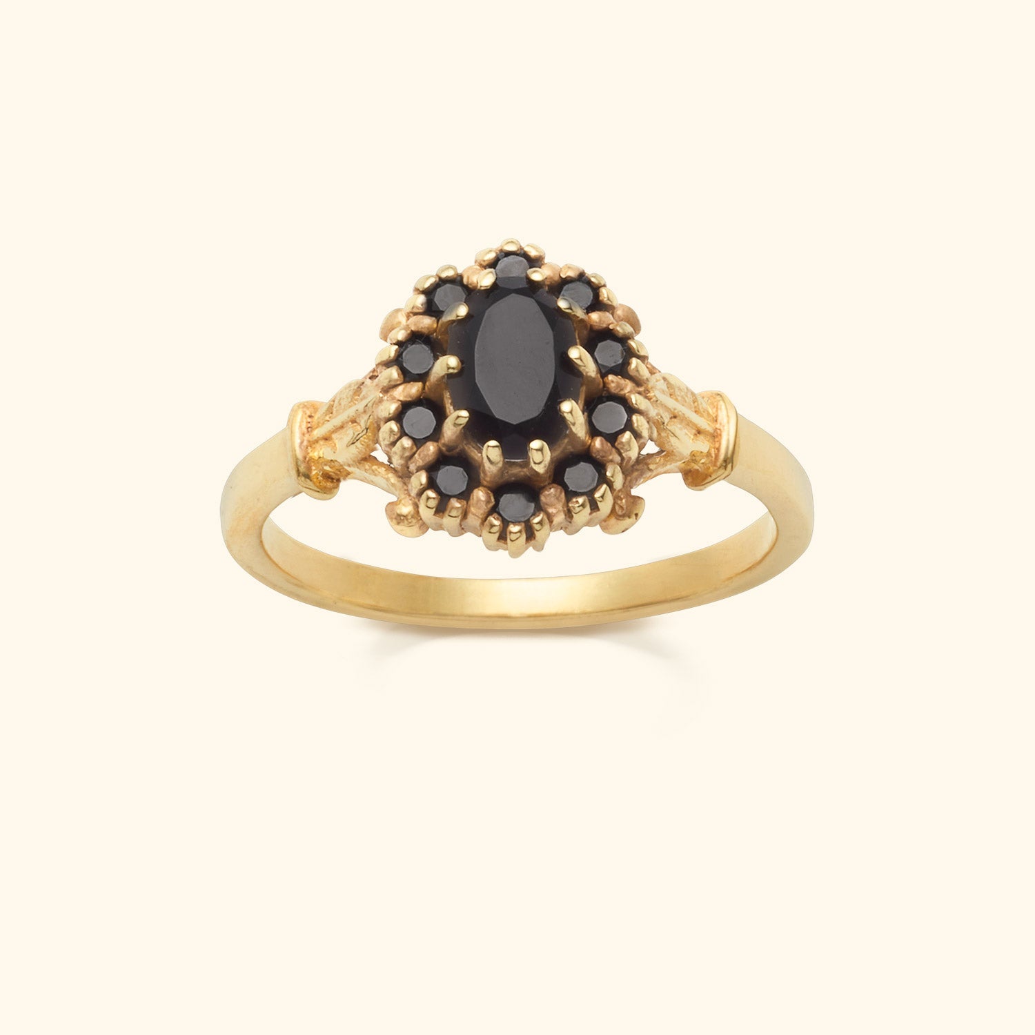 Vintage Spinel Flower ring | 14K Goud