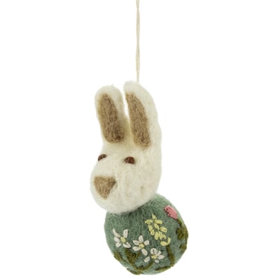 Anhänger Osterhase Filz bestickt, Grün