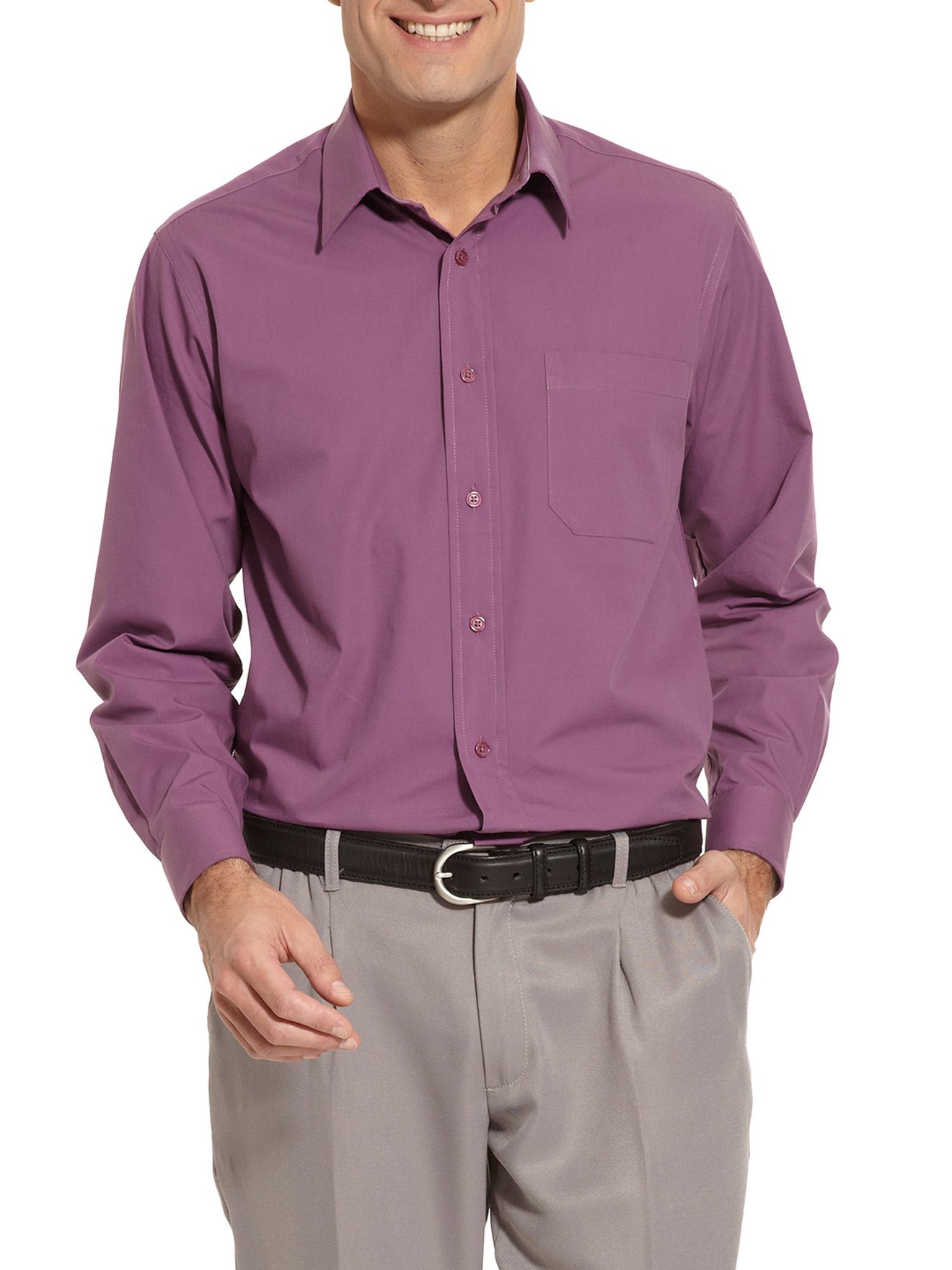 Chemise en pur coton tissé teint