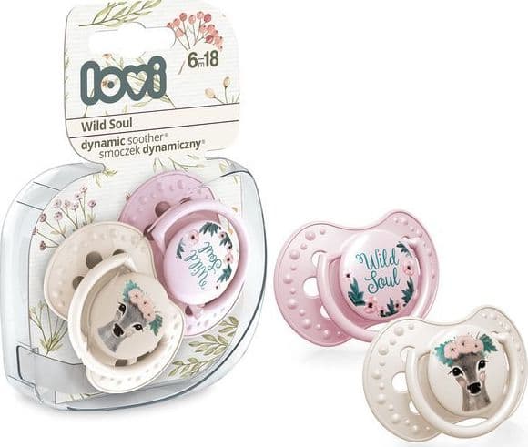LOVI Dynamisk silikonsmokk Night&Day for jenter 3-6 måneder, 2 stk., 22/914jente