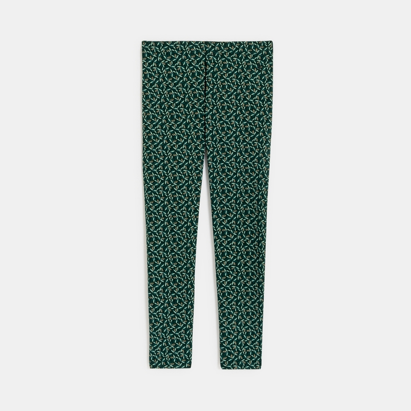 Leggings imprimés vert fille