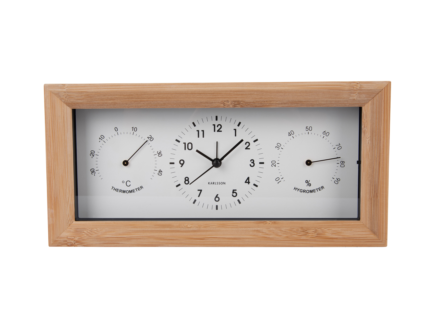 Alarm clock Neat bamboo rectangle white