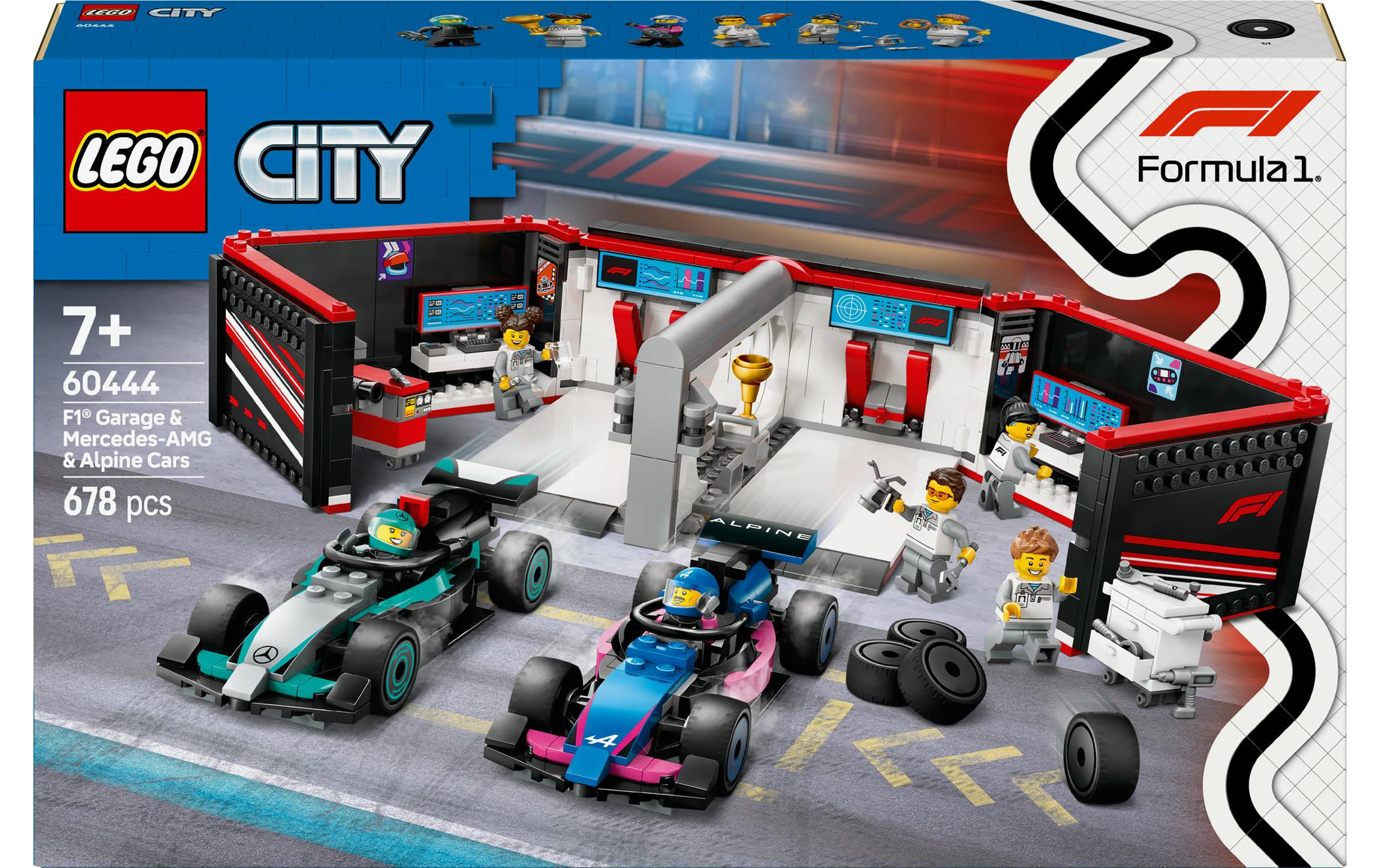 City Project Alicia 60444Konstruktions-Spielset mit F1 Werkstatt und Rennautos