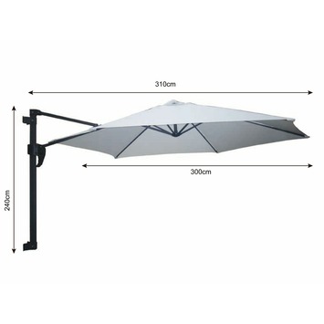 Muurparasol Sarezzo Ecru Ø300 cm