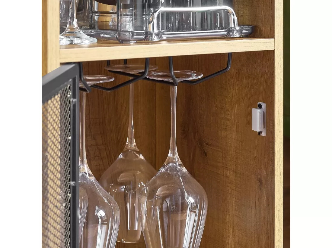 Table de Bar, Table Haute, Table à Manger, Table avec Supports pour Verres et Bouteilles, FWT97-PF