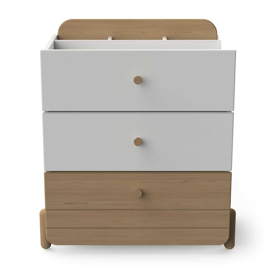 Edaj Commode 3 Tiroirs   Blanc Chêne        de               CBA Meubles