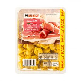 Delhaize Cappelletti met rauwe ham groot (voor uw eigen risico, geen restitutie mogelijk)