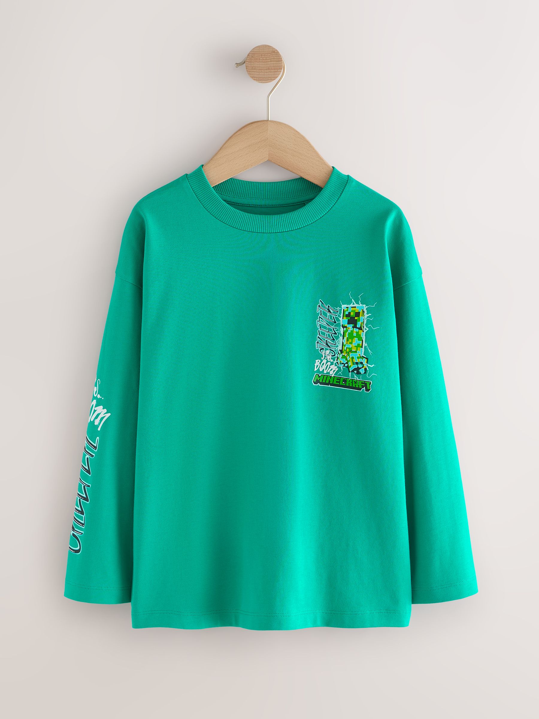 Groen - Minecraft T-shirt met lange mouwen (3-16jaar)