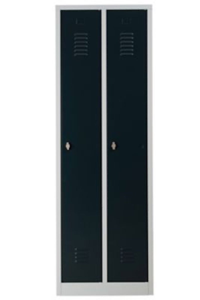 PROREGAL Garderobekast Camel 2 compartimenten HxBxD 180 x 60 x 50 cm Hangslot Grijs-Antraciet